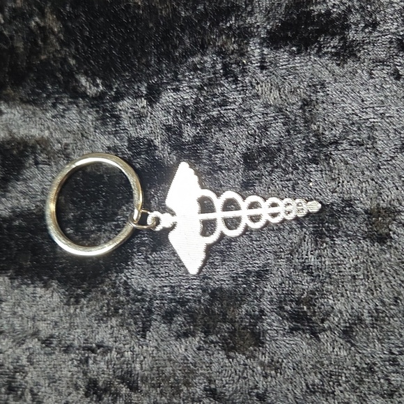 Silver Caduceus Keychain Charm - Picture 2 of 4